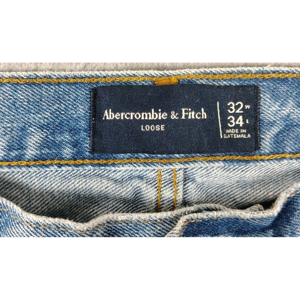 Abercrombie Fitch Double Knee Carpenter Jeans Men 32X32 Baggy Distress Y2K - Picture 13 of 13
